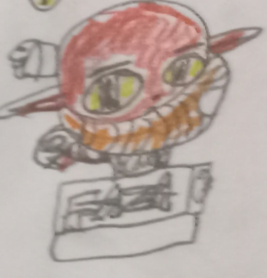 Hand-drawn colored portrait of Fazo, who was born and raised on Bitgam.