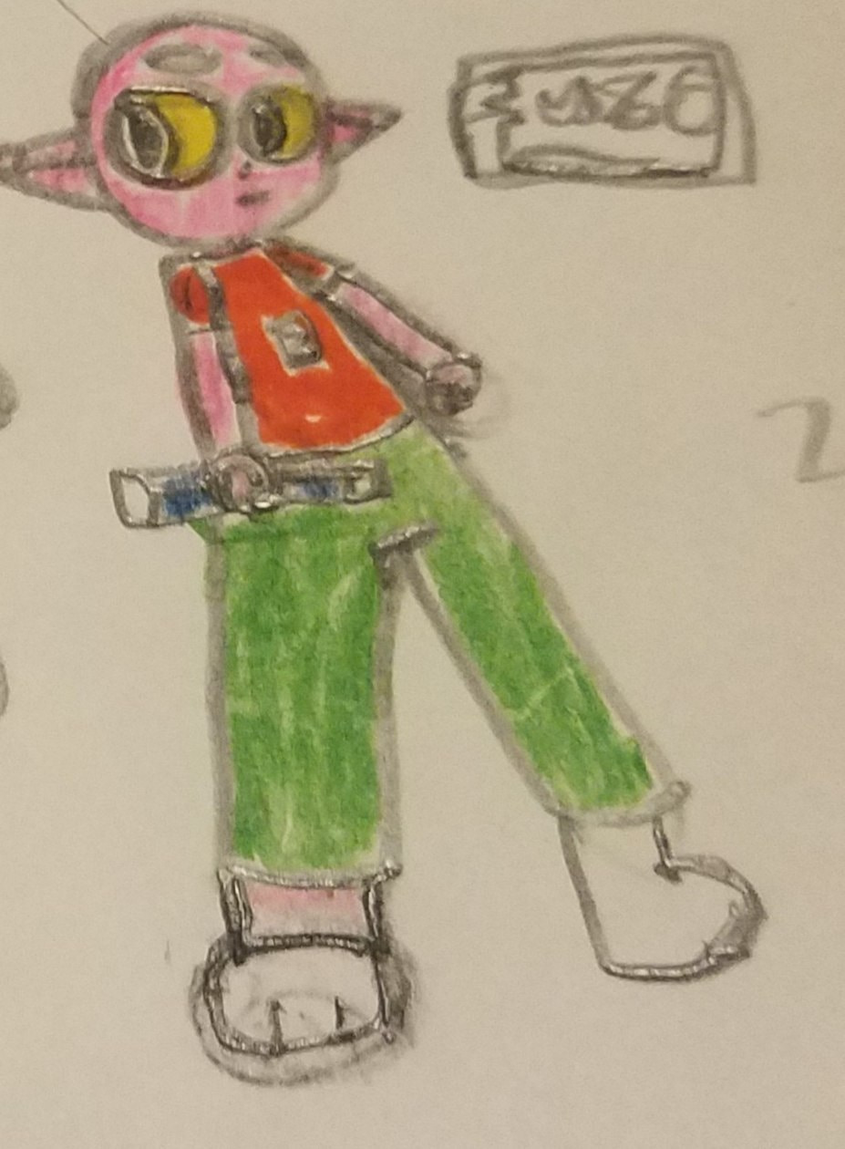 Hand-drawn character design for Fuzo, an alternate Fazo.