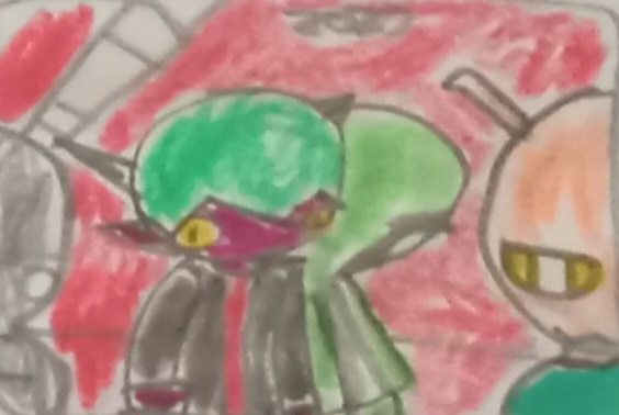 Tyler's hand-drawn Exo and Shaman character artwork.